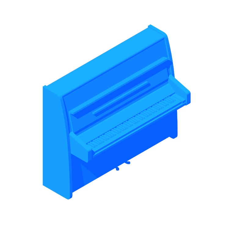 3D model of the Steinway Upright Piano Model Z viewed in perspective