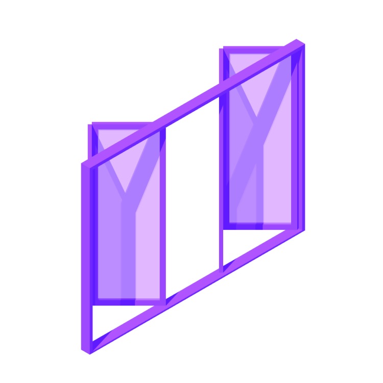 3D model of a Bifold Exterior Door (4 Panels, Split) viewed in perspective